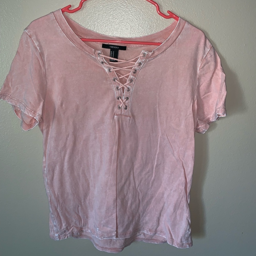 Forever 21 Lace Up Tee